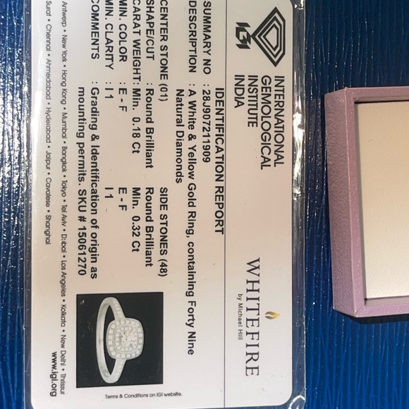 Micheal hill White fire diamond ring 22k - Picture 3 of 4